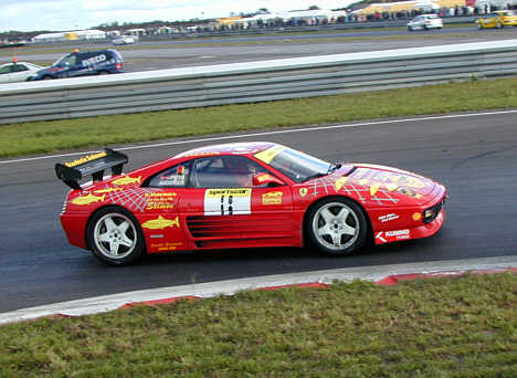 Peter 'Fisk' Andersen var eneste tilmeldte Ferrari Challenge kører, han havde Michael Outzen som medkører.
(Foto: Motorsporten.dk)